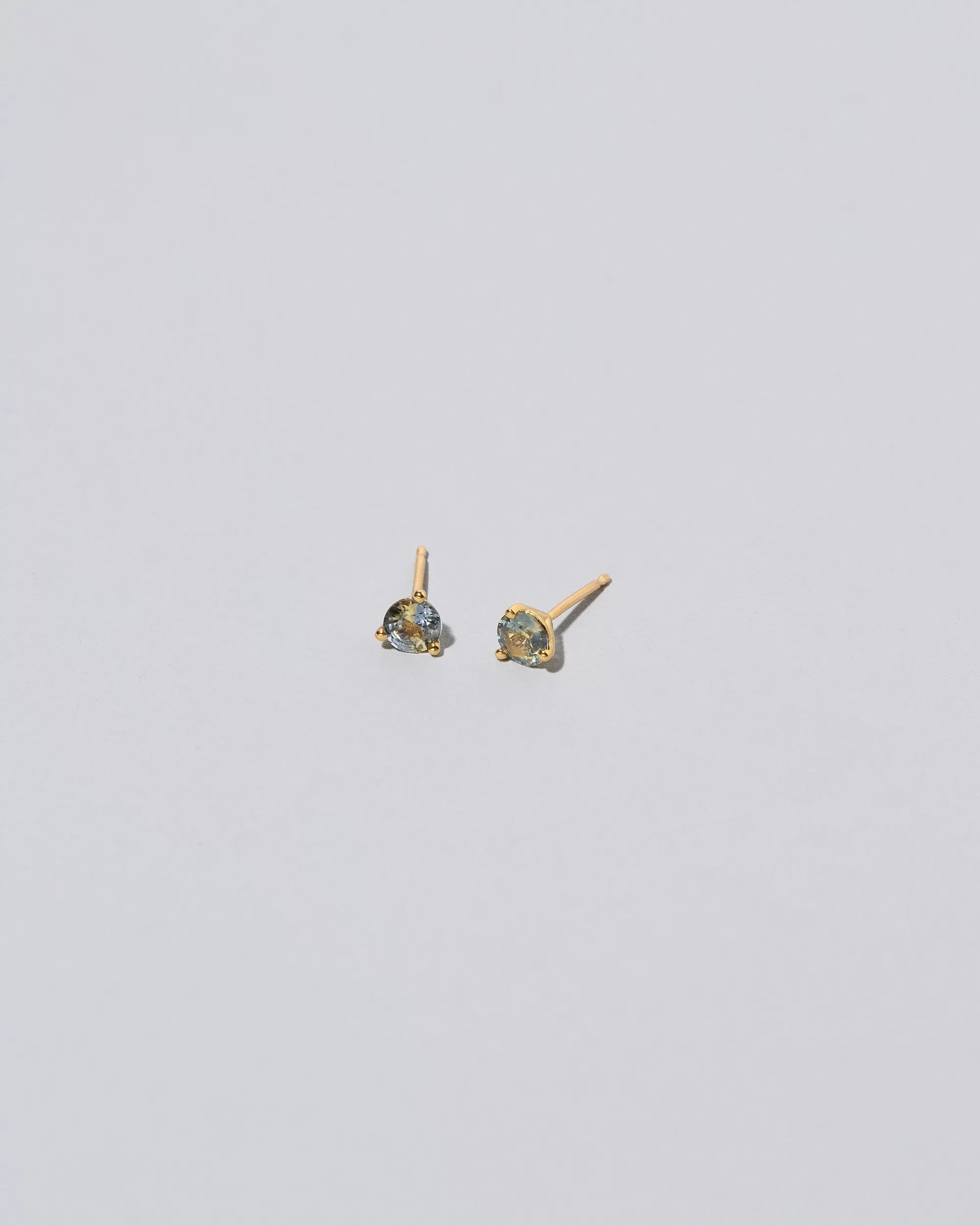 Martini Stud Earrings - Bicolor Yellow/Blue Sapphire