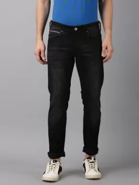 MEN'S BLACK FADED WASH SLIM FIT JEANS