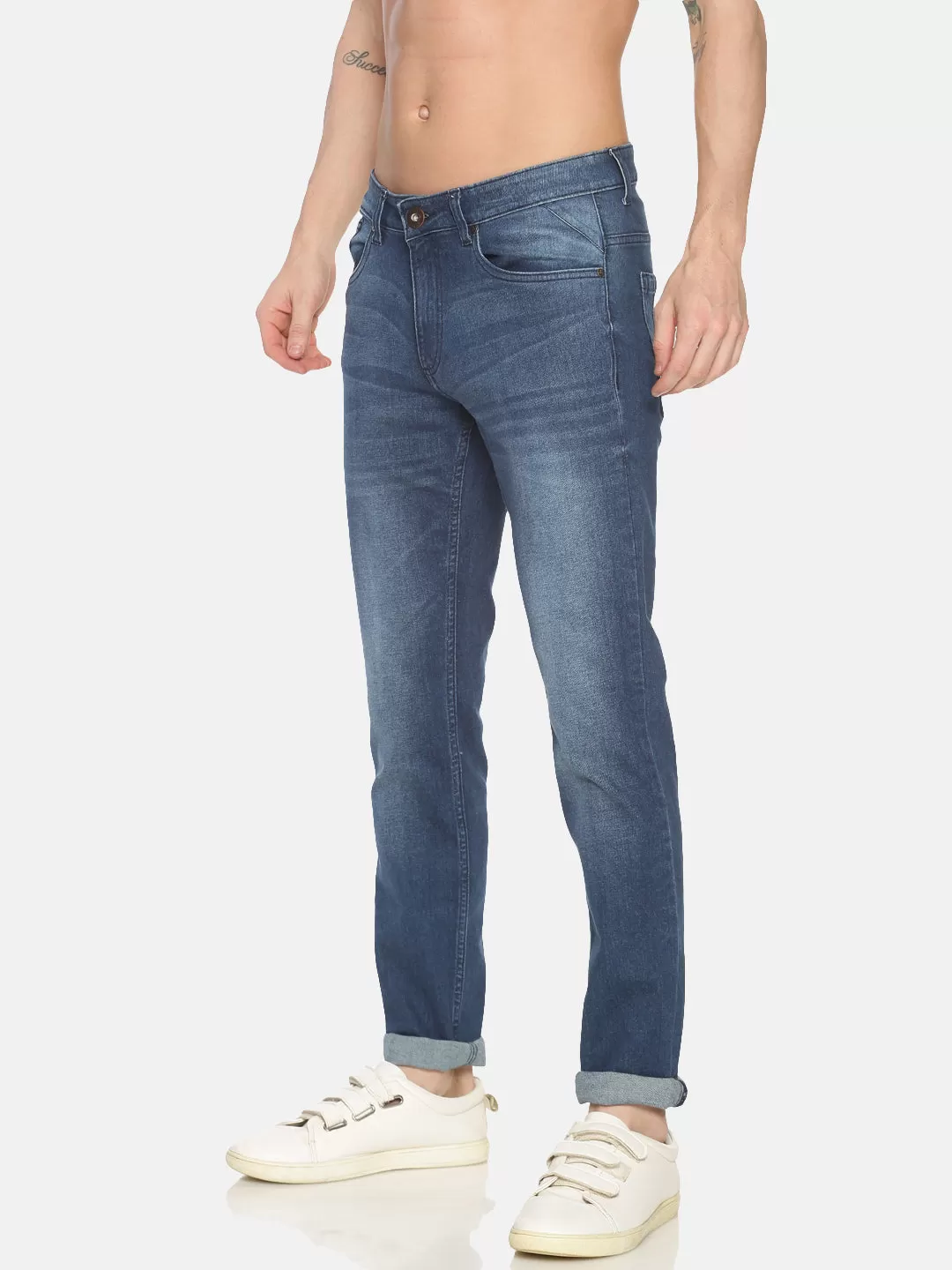 MEN'S BLUE FADED SLIM FIT JEAN