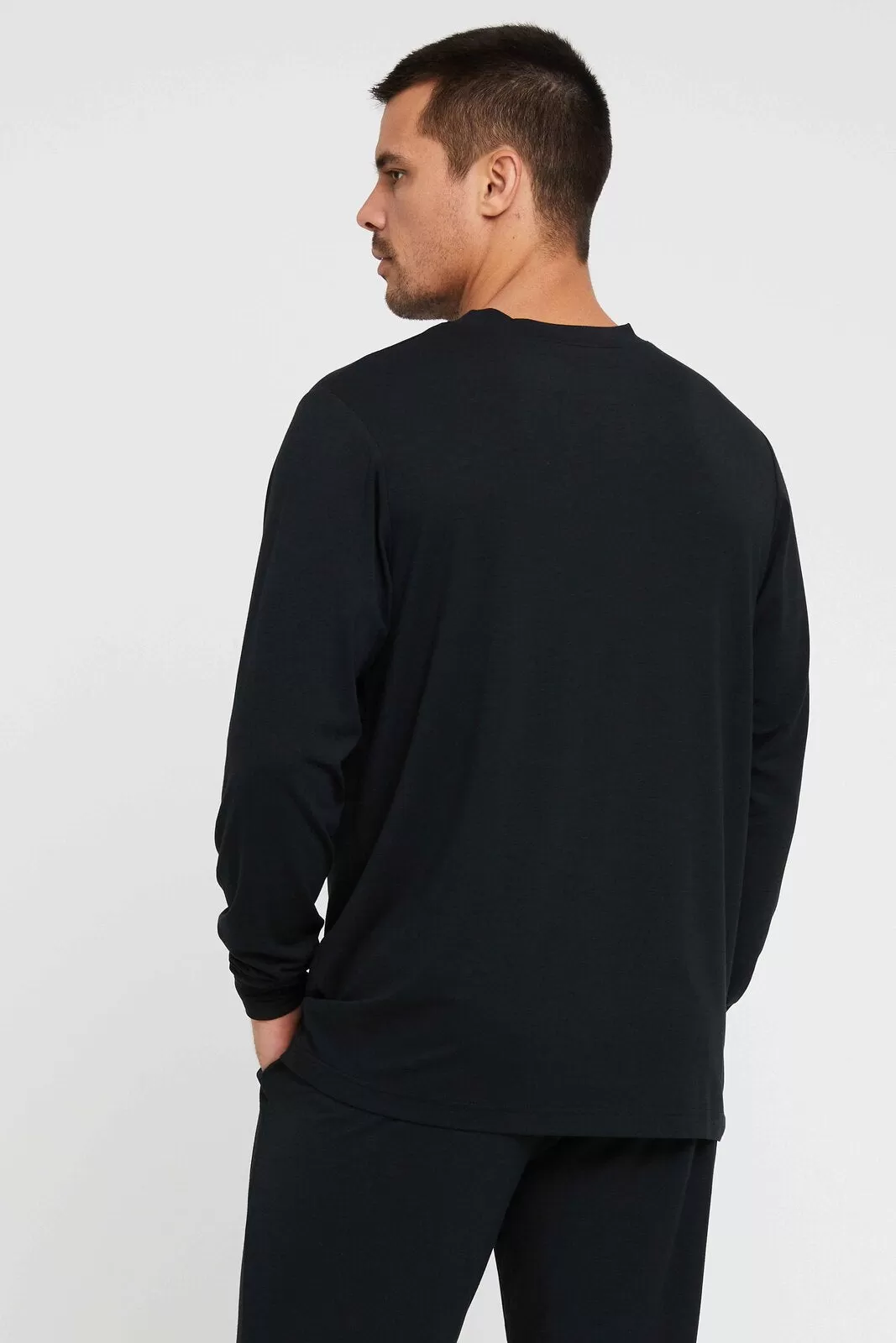 Men's Long Sleeve Crew Neck - Black