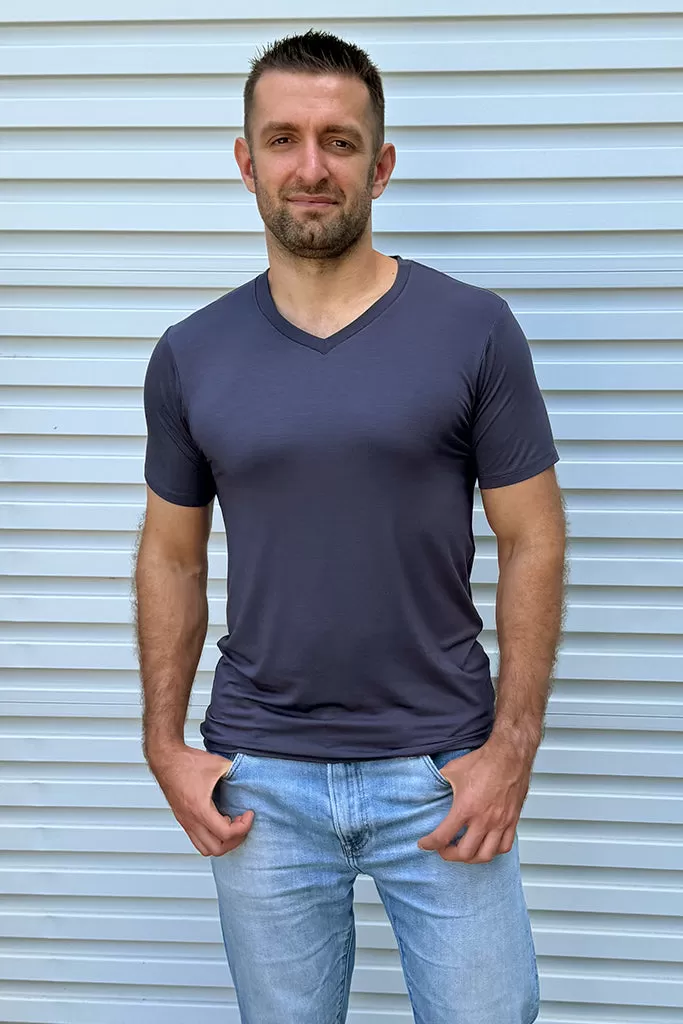 Men's V Neck Tee - Storm