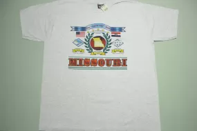 Missouri Show Me State  USA Vintage 90's Striped Single Stitch Tourist 1995 T-Shirt