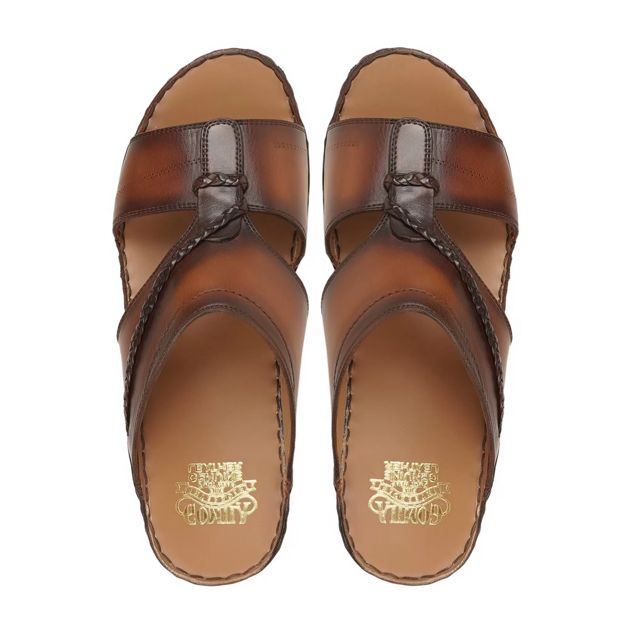 Moorea - Men's Brown Patina Calf Leather Slipper