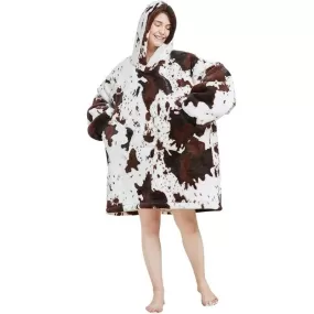 My Snuggy - Kids Seamless Cow Print Hoodie Blanket