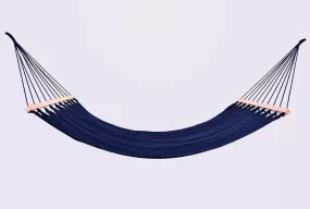 Navy Blue Cotton Hammock (Wooden Bar)