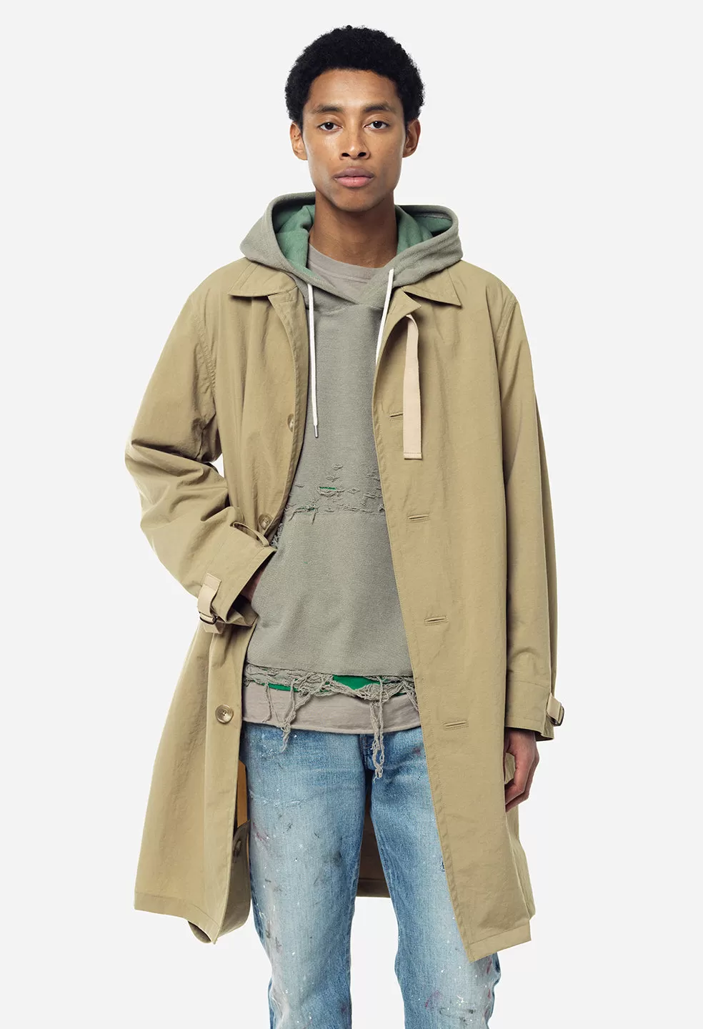 Nylon Spring Coat / Tan