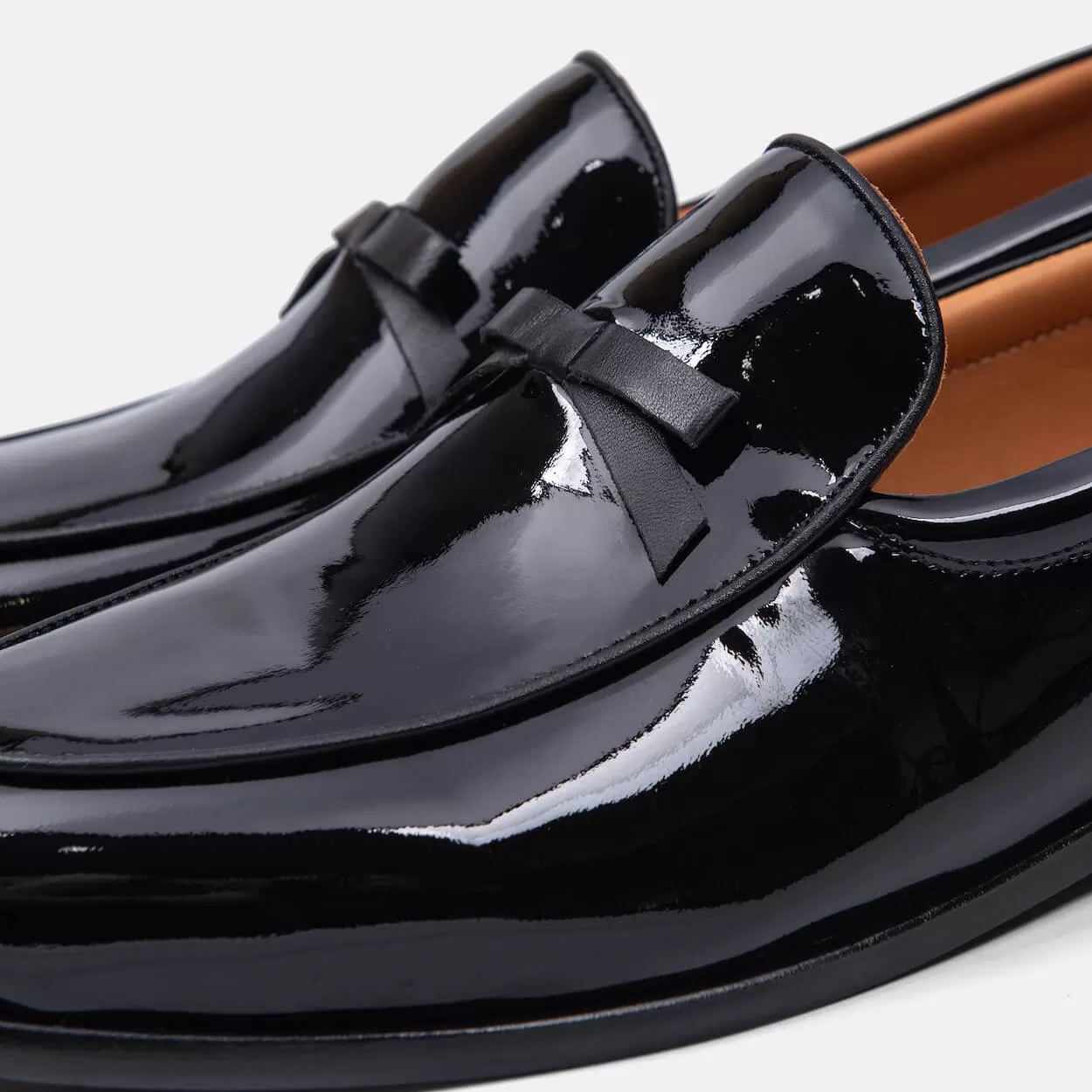 Odell Black Patent Leather Belgian Loafers