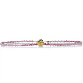 Ombre Ruby and 18k Bead Bracelet