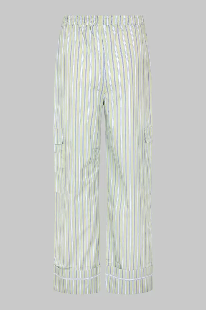 oval square Forever Pants Light Green Stripe