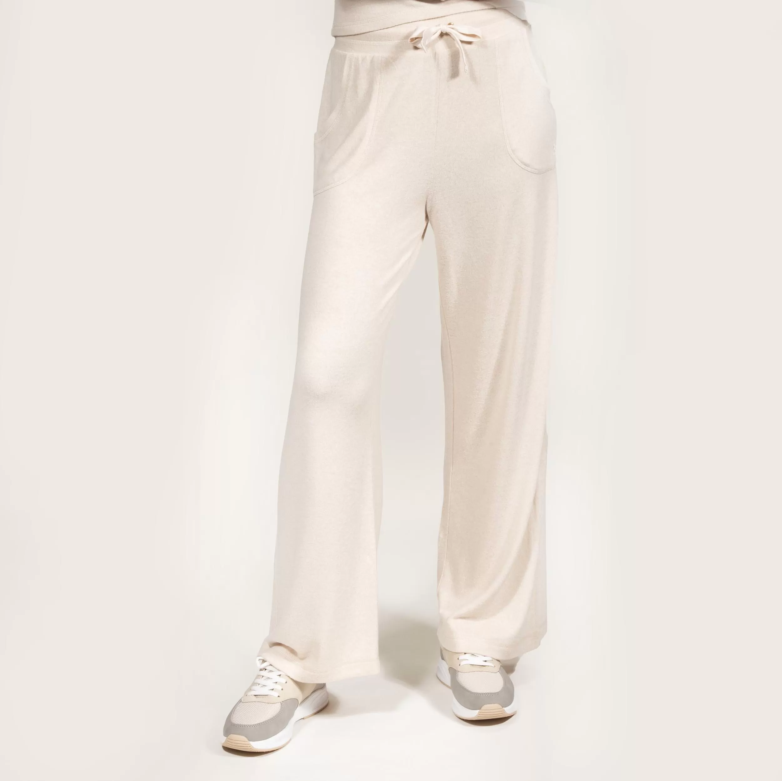 Pantalon large Femme Beige