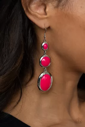 Paparazzi Earring ~ Retro Reality - Pink