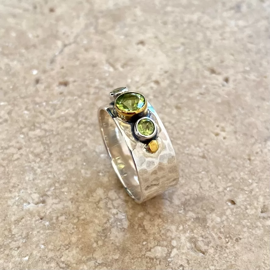 Peridot Gemstone Ring - Vermeil