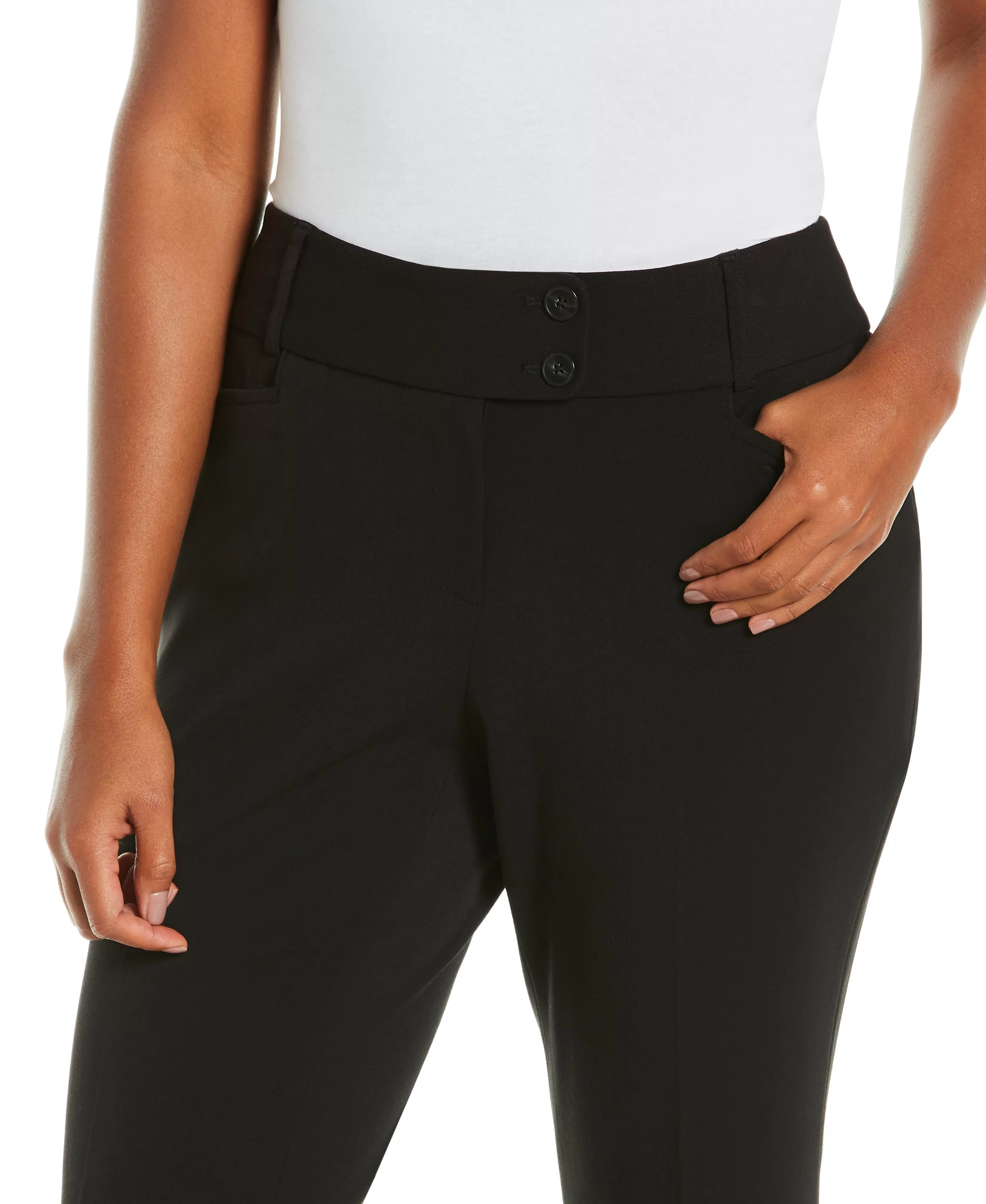 Petite Gabardine Bootcut Pant Short - Curvy Fit