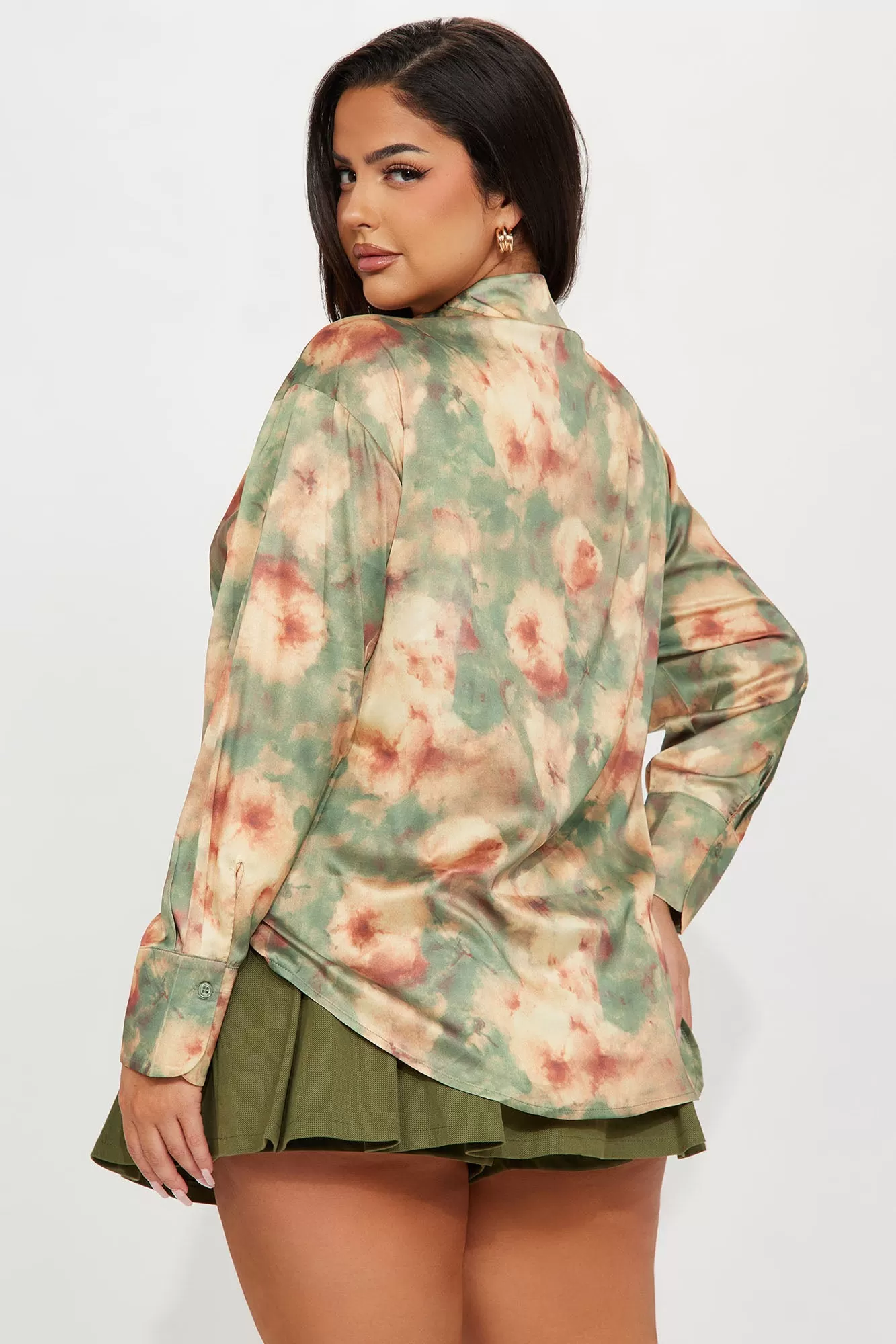 Places To Be Floral Shirt - Green/combo