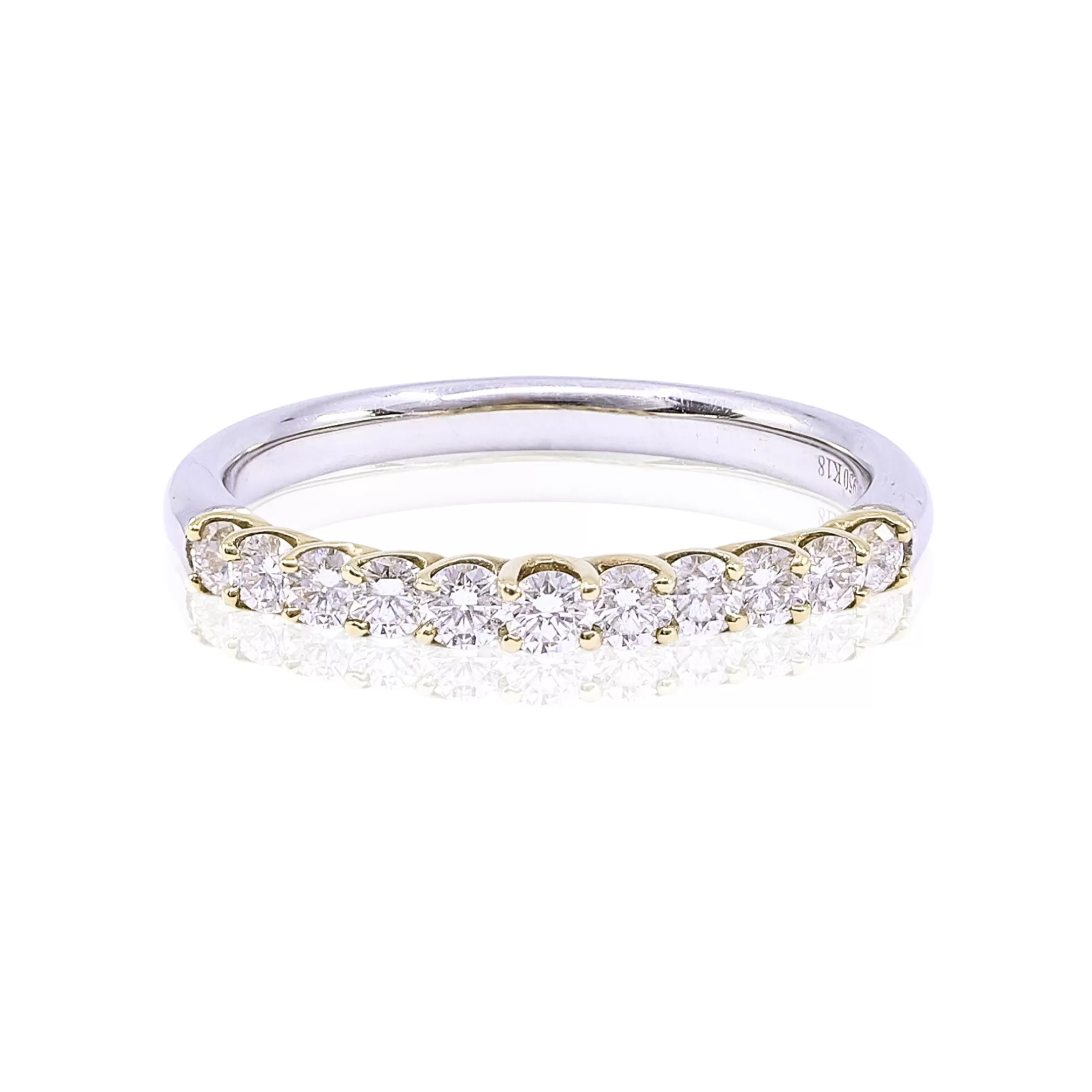 PLATINUM AND 18K YELLOW GOLD DIAMOND BAND - 0.45CTW