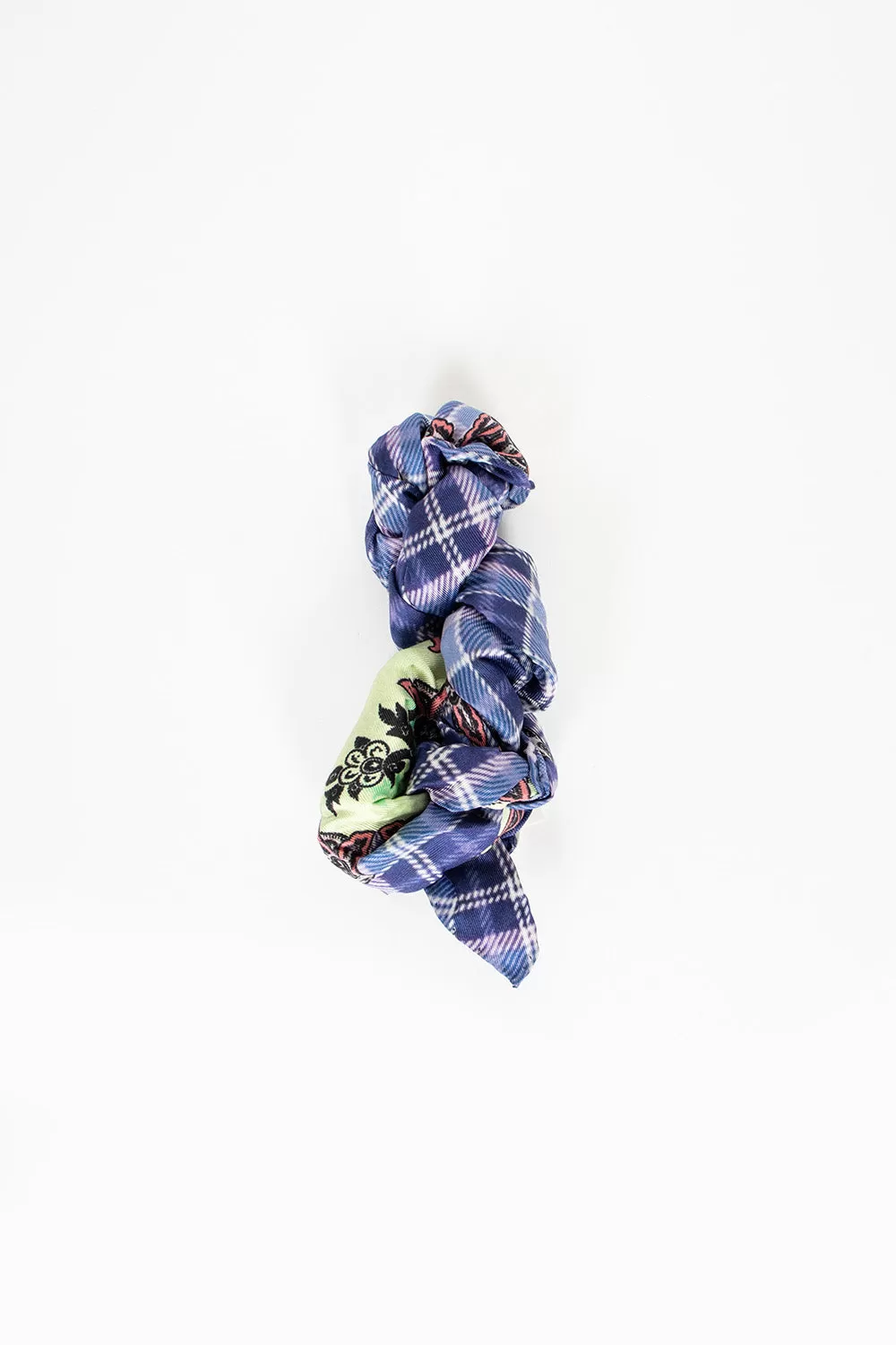 Printed Silk Scarf Green/Blue