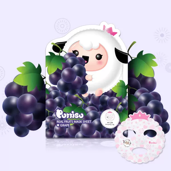 Puttisu Facial Mask Sheet- #Grape (pack of 5)