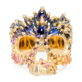 Rainbow Reverie Skull Ring - Size 8 - 11645