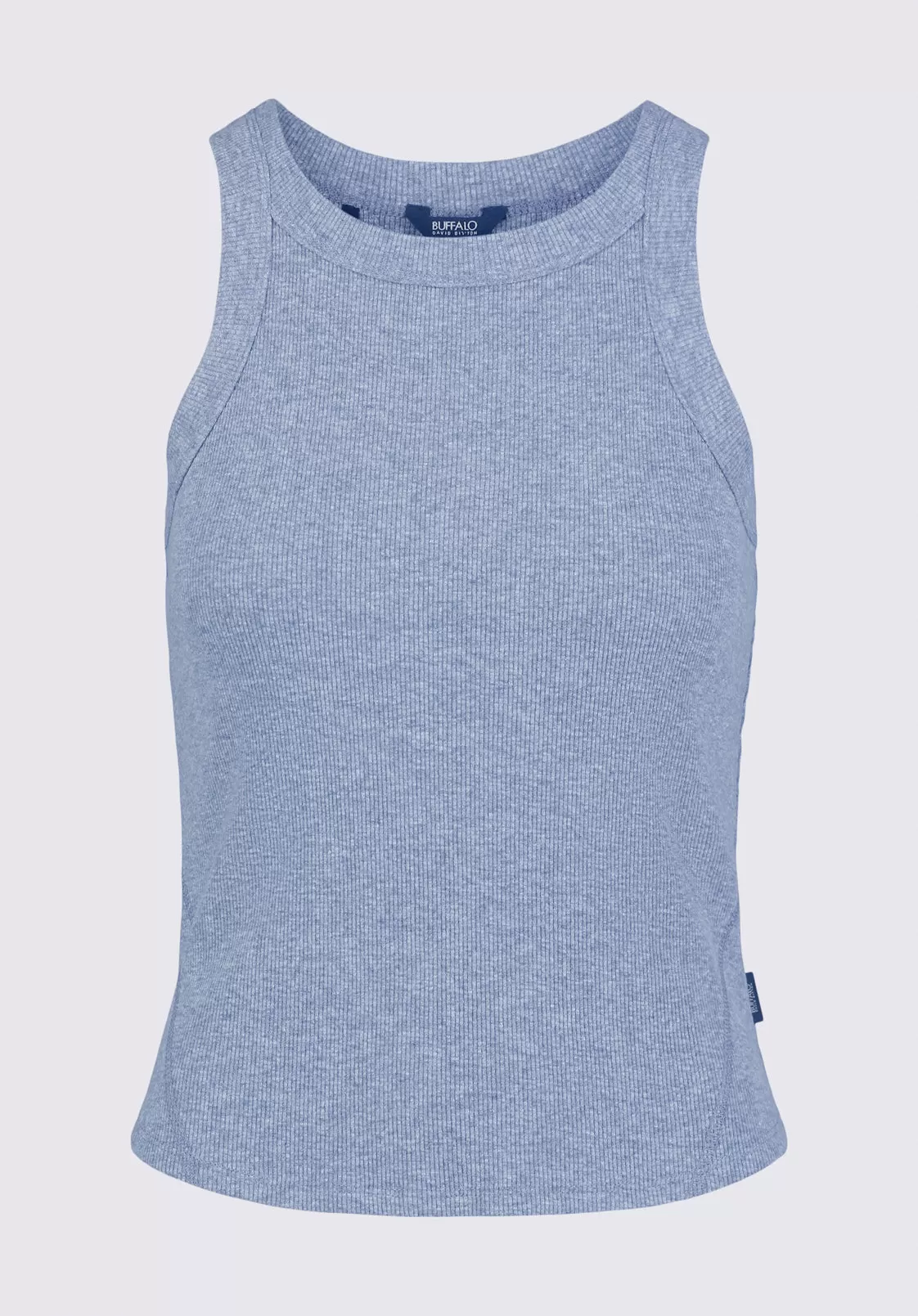 Regine Women's Ribbed Tank Top, Heather Blue - KT0141S