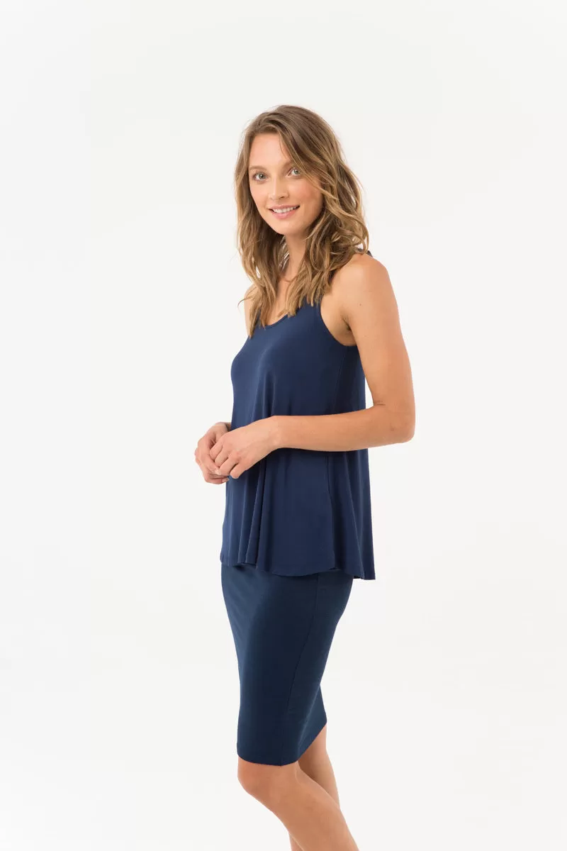 Relaxed Bamboo Singlet - Navy