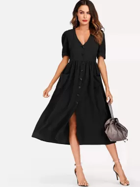 Roll Up Sleeve Dress