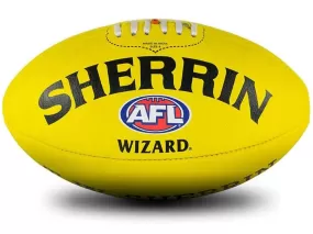 Sherrin Wizard Leather Football <br> YELLOW