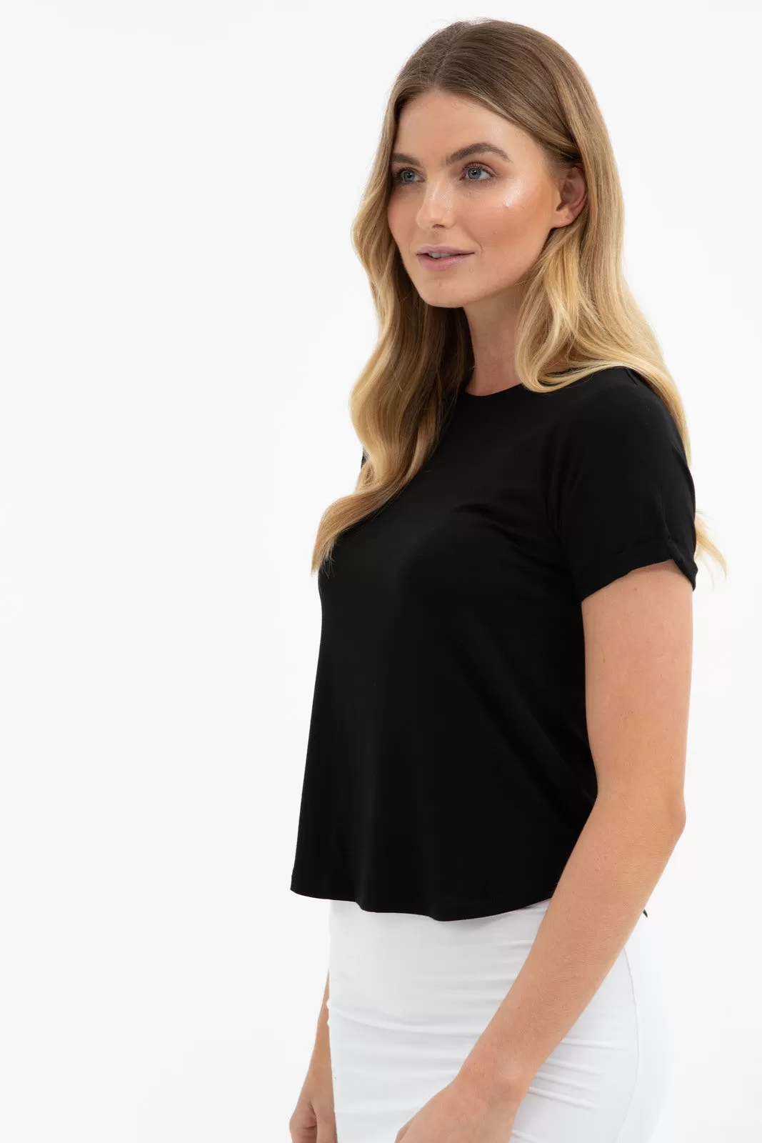 Shorter Bamboo Tee - Black