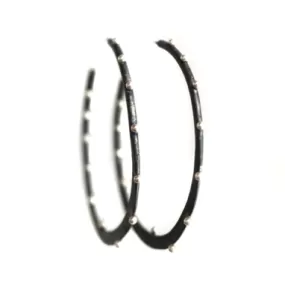 Sliver Inside Out Studded Hoop Earrings