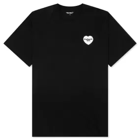 S/S Heart Bandana T-Shirt - Black/White Stone Washed