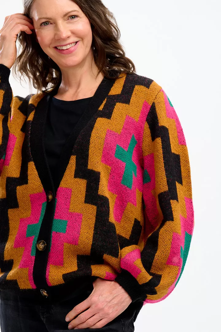 Sugarhill - Morgana Cardigan  - Multi, Folk Diamond