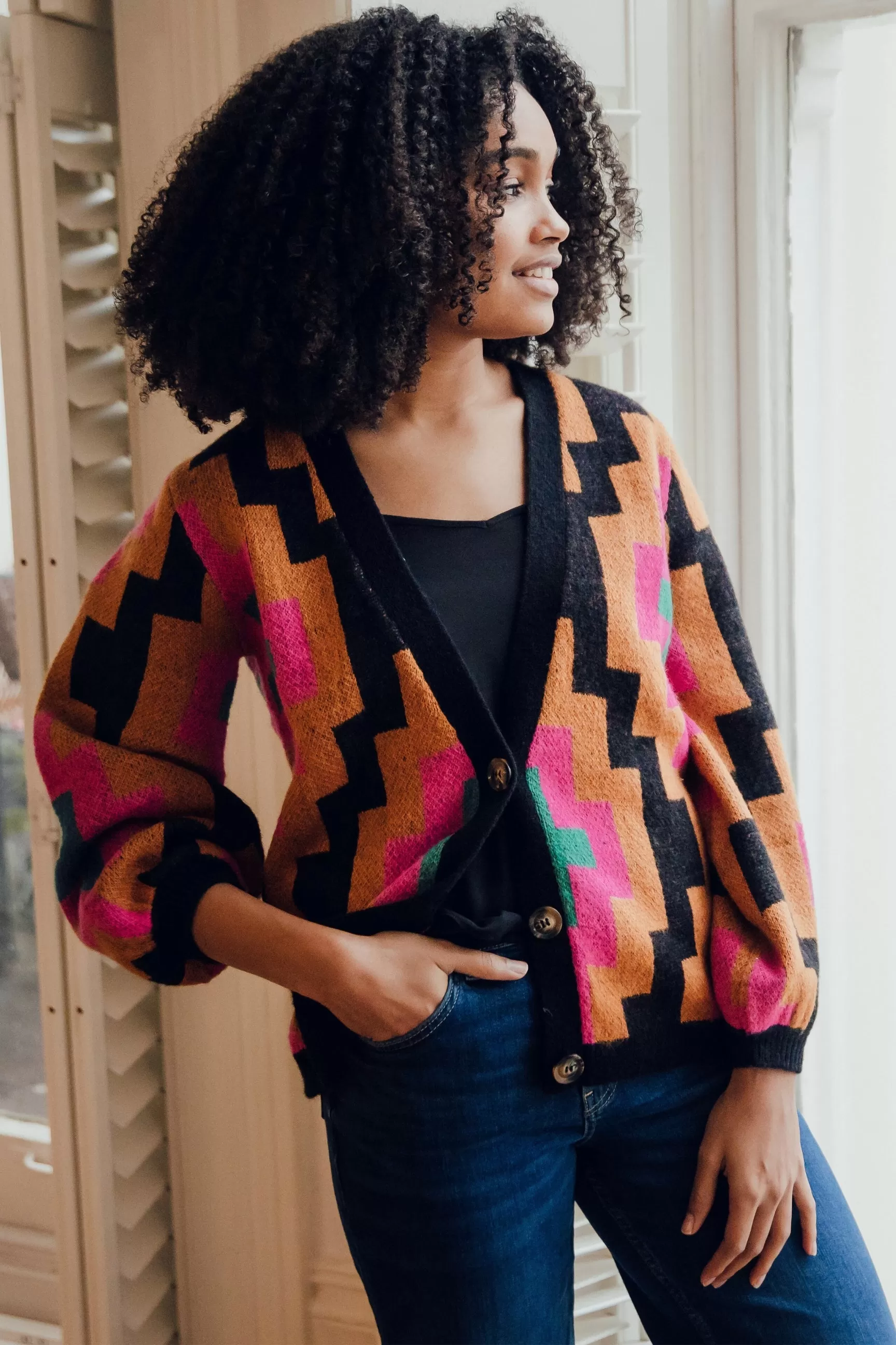 Sugarhill - Morgana Cardigan  - Multi, Folk Diamond