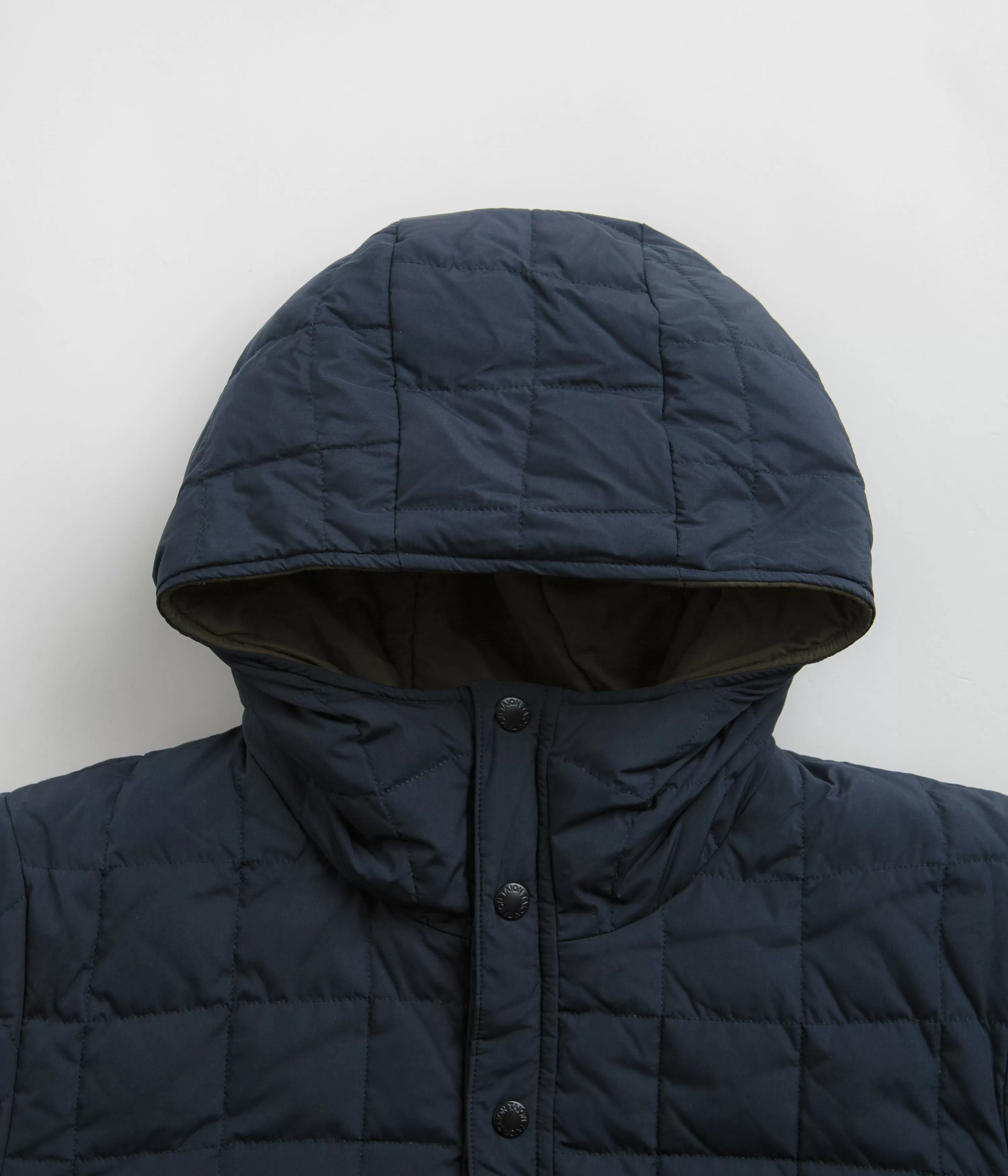 Taion Reversible Down Hooded Jacket - Dark Navy / Olive / Ivory