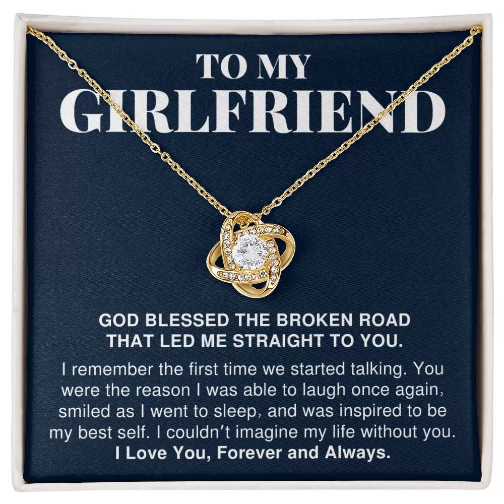 To My Girlfriend Gift, You Were the Reason, Romantic Love Knot Necklace