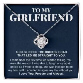 To My Girlfriend Gift, You Were the Reason, Romantic Love Knot Necklace