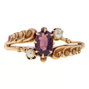 Victorian Amethyst & Pearl Ring