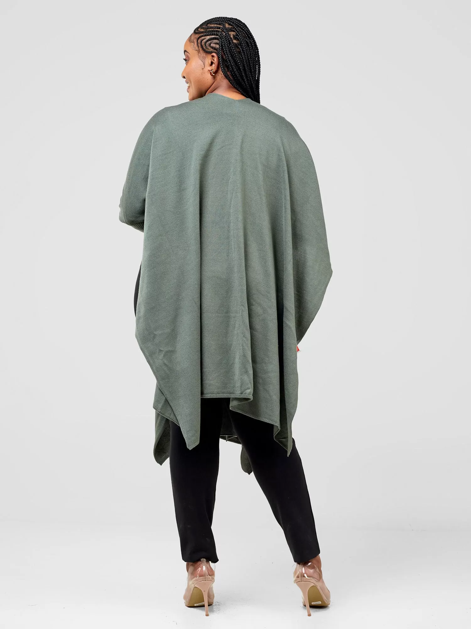 Vivo Cuffed Wrap Poncho - Dark Sage