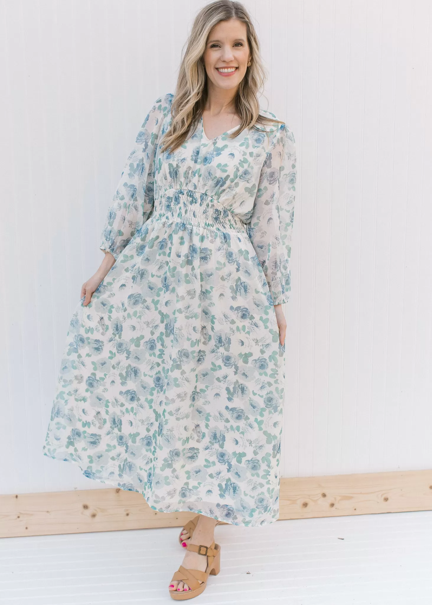 X Blue Roses Maxi Dress