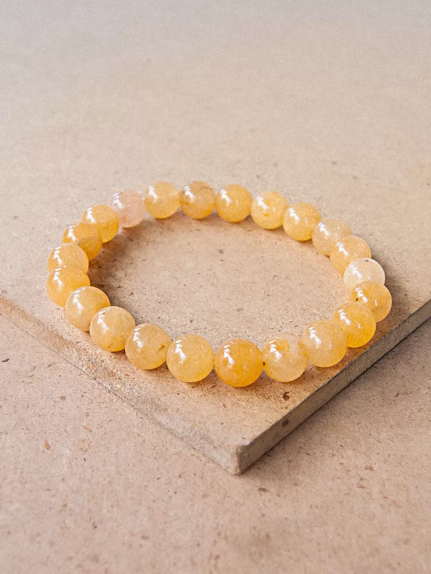 Yellow Jade Mala Bracelet