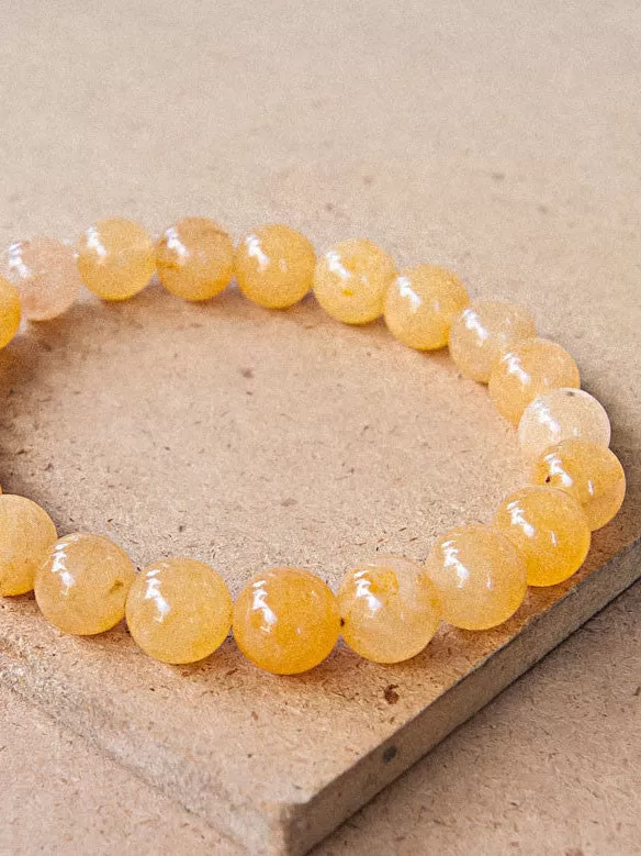 Yellow Jade Mala Bracelet