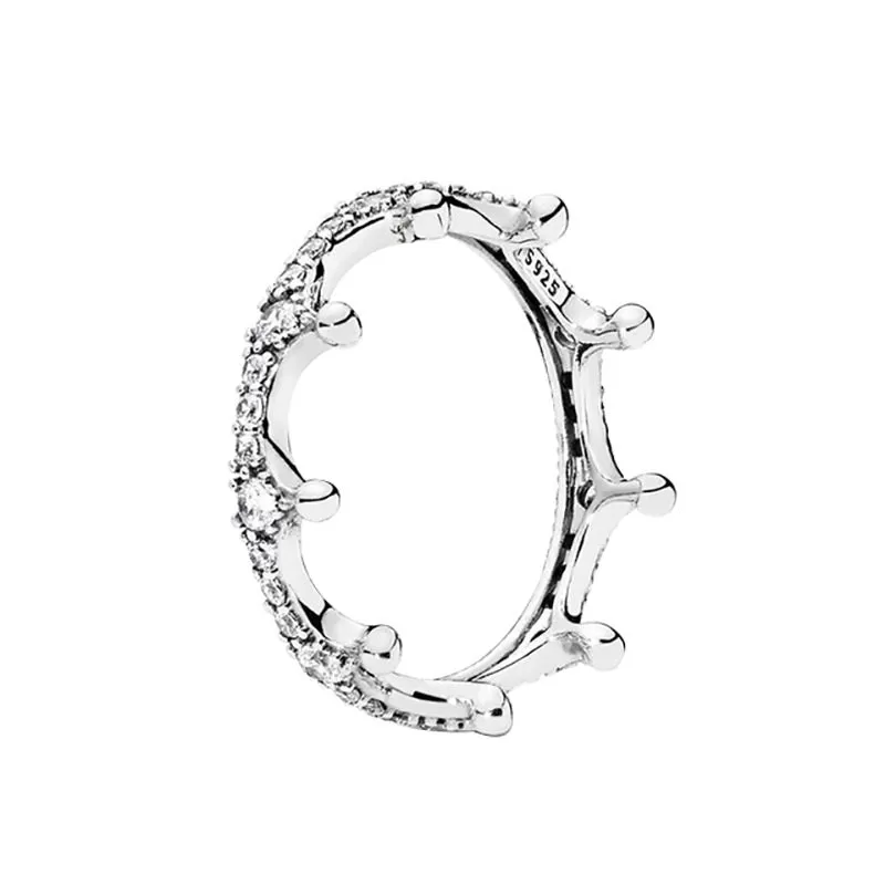 Zircon Sterling Silver Clear Sparkling Ring For Women