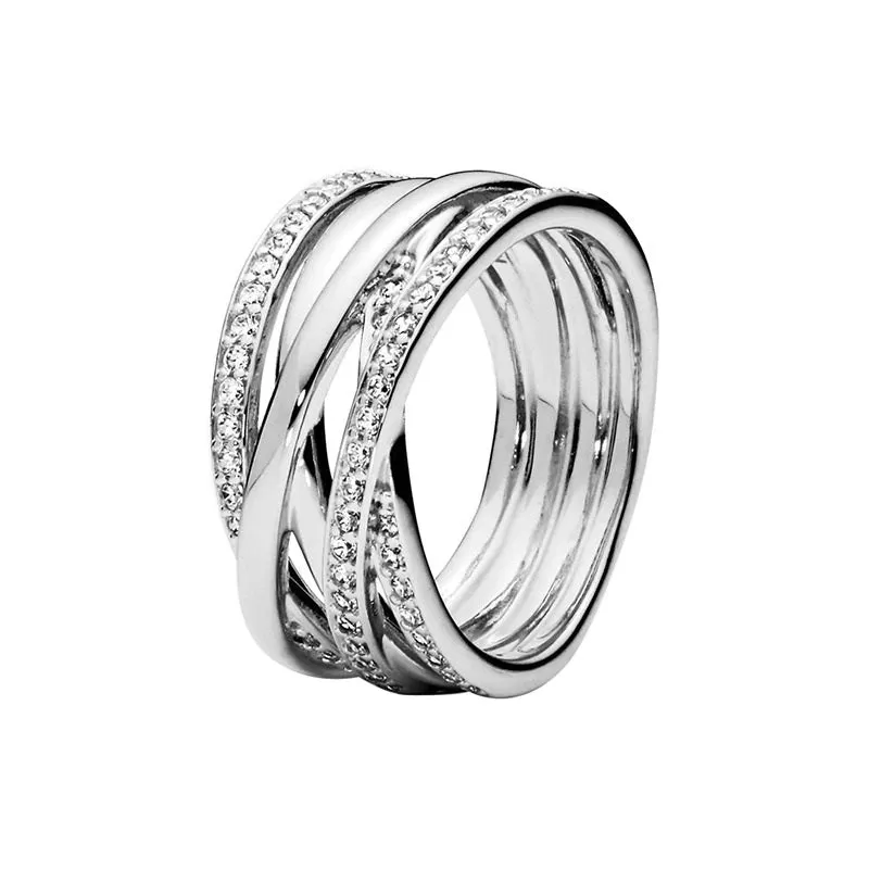 Zircon Sterling Silver Clear Sparkling Ring For Women