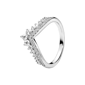 Zircon Sterling Silver Clear Sparkling Ring For Women