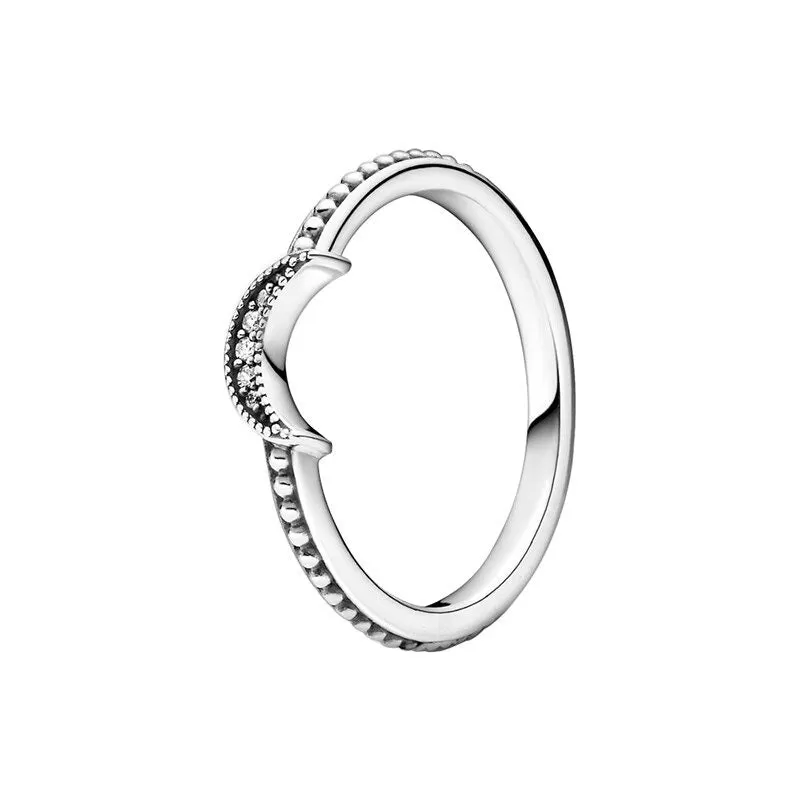 Zircon Sterling Silver Clear Sparkling Ring For Women